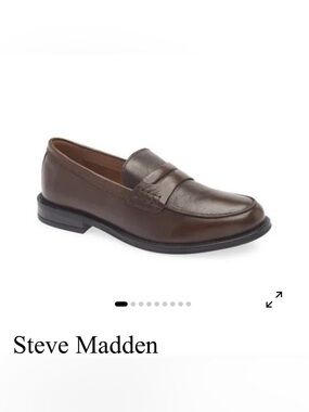 Steve Madden Brown Leather Slip-On Penny Loafers Mens 11